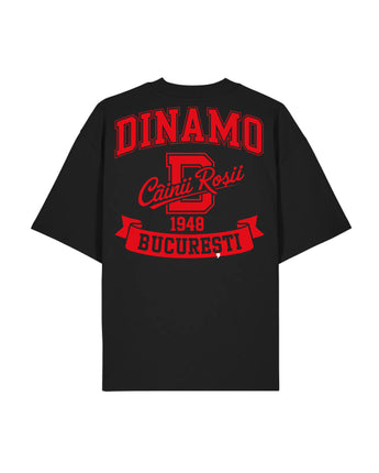 Tricou Oversized Adulti Dinamo Cainii Rosii Negru